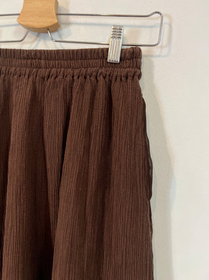 MASSCOB. Pantalón marrón textura. T XS