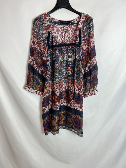 ZARA. Vestido/blusa estampado  T.M