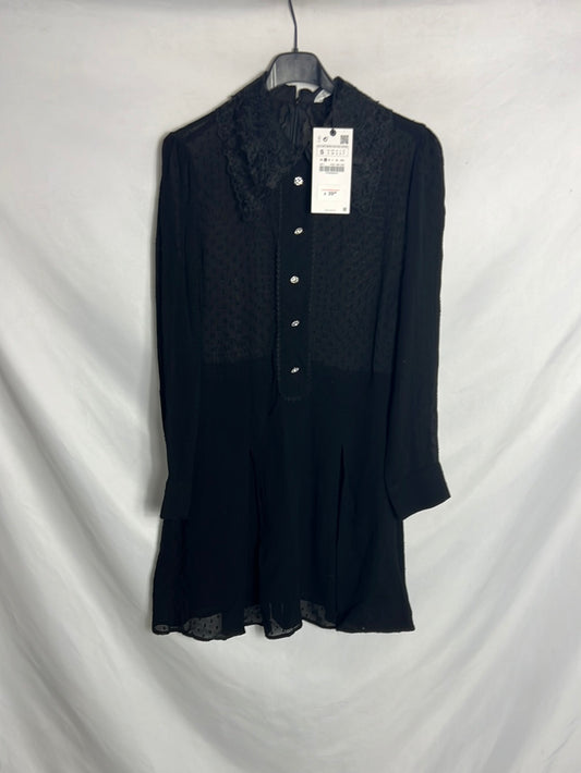 ZARA. Mono efecto vestido semitransparente . T S