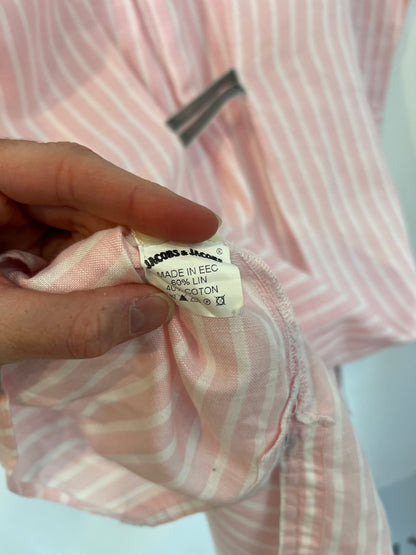 JACOBS&JACOBS. Vestido rayas lino y algodón T.l