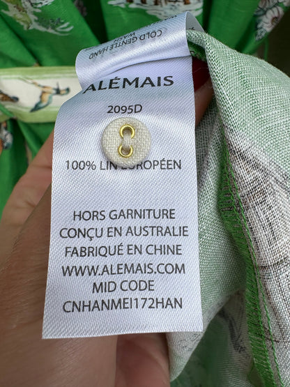ALÉMAIS. Vestido lino abotonado estampado