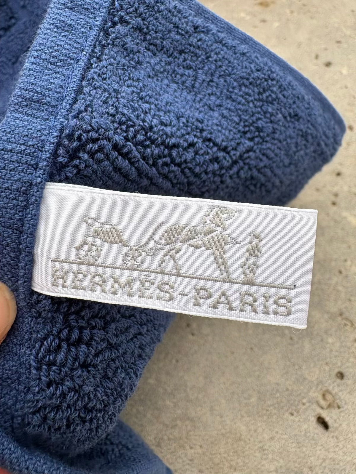 HERMES. Toalla de invitados en azul