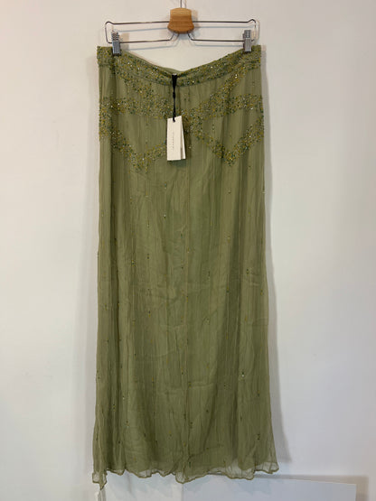 INTROPIA. falda verde abalorios T.42