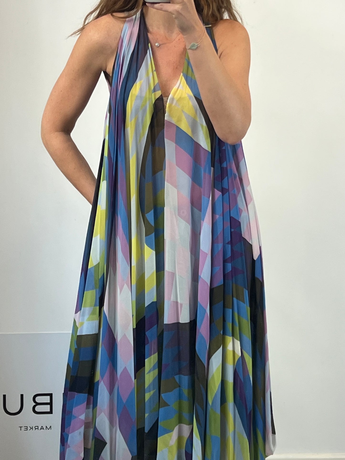 MATTHEW WILLIAMSON Vestido midi colores asimétrico. T S/M