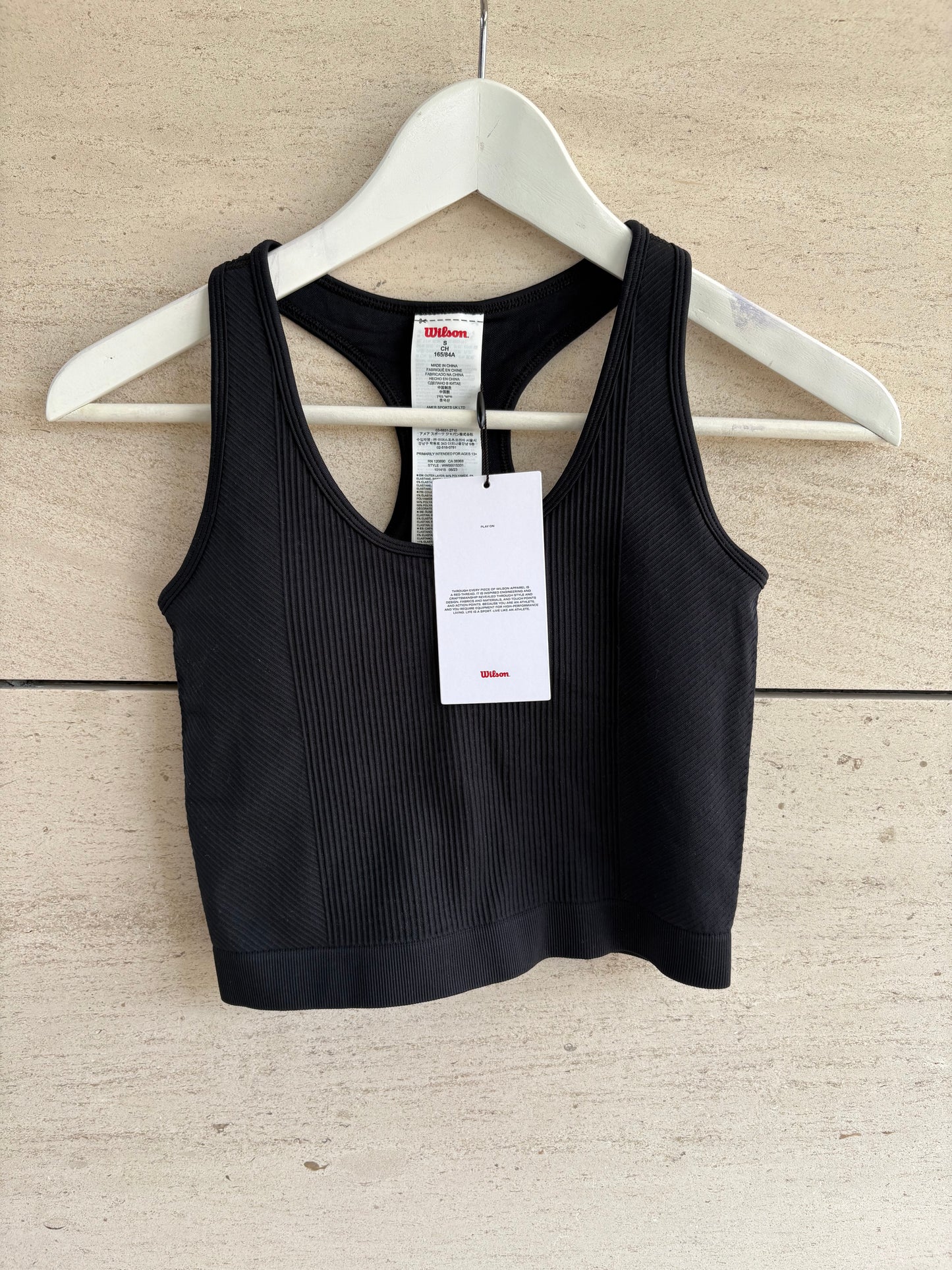 WILSON. Top negro deportivo elástico. T S