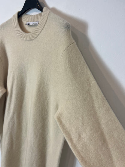 ZARA. Vestido largo beige cashmere. T S