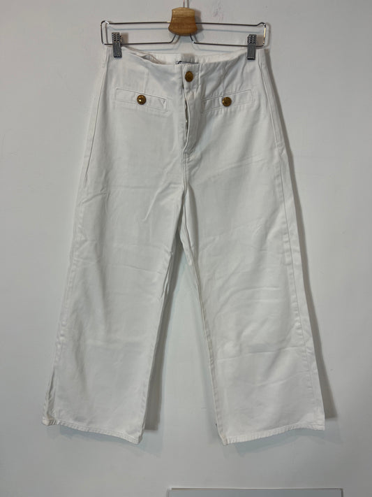 ZARA. White denim culottes, size 38