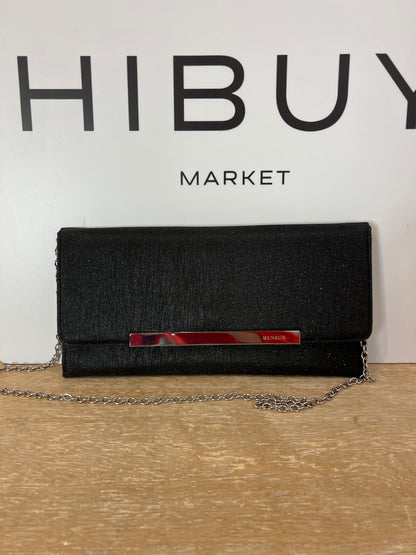 NEMBUR. Bolso de mano negro purpurina