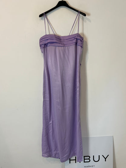 ZARA. Vestido morado doble lazada T.s