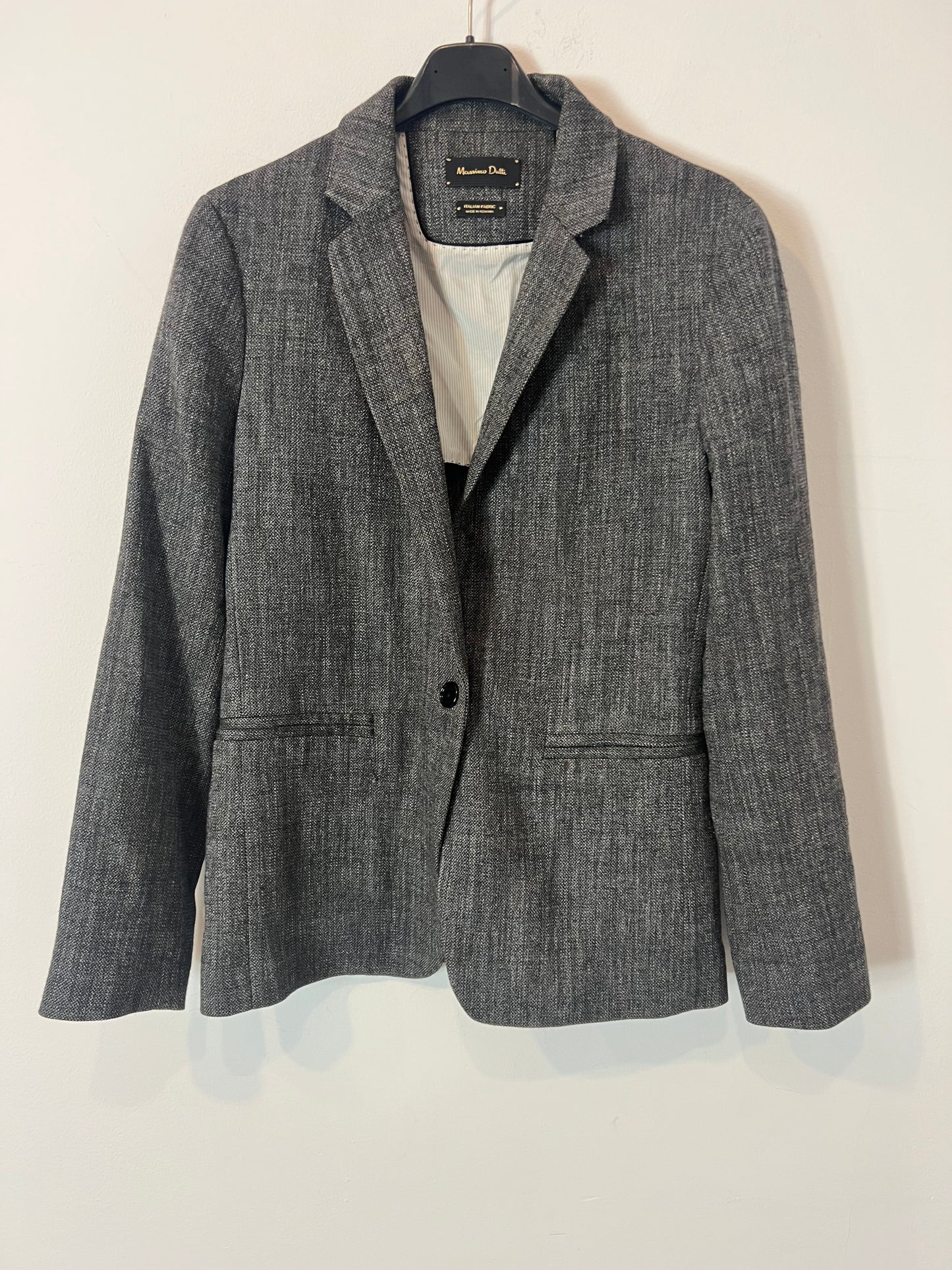 MASSIMO DUTTI. blazer gris jaspeada T.40