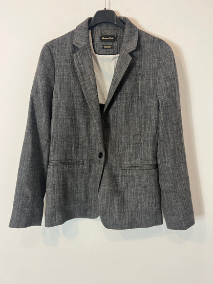 MASSIMO DUTTI. blazer gris jaspeada T.40