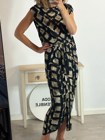 ZARA. Falda midi estampada efecto pareo. T S