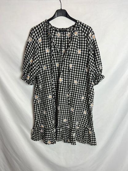 ZARA. Vestido vichy margaritas .  T S