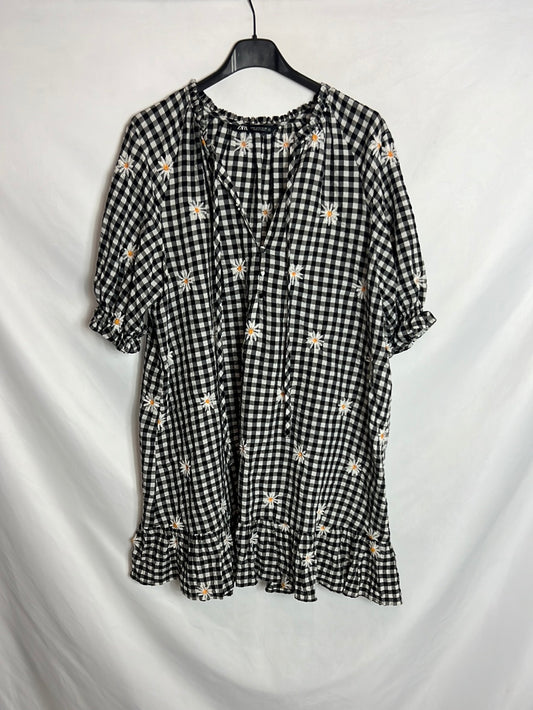 ZARA. Vestido vichy margaritas .  T S