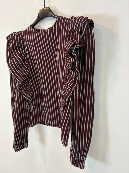VOGANA. Conjunto top y pantalón textura volante