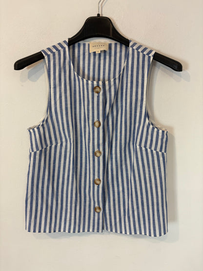 SÉZANE. Conjunto top y falda larga rayas mezcla