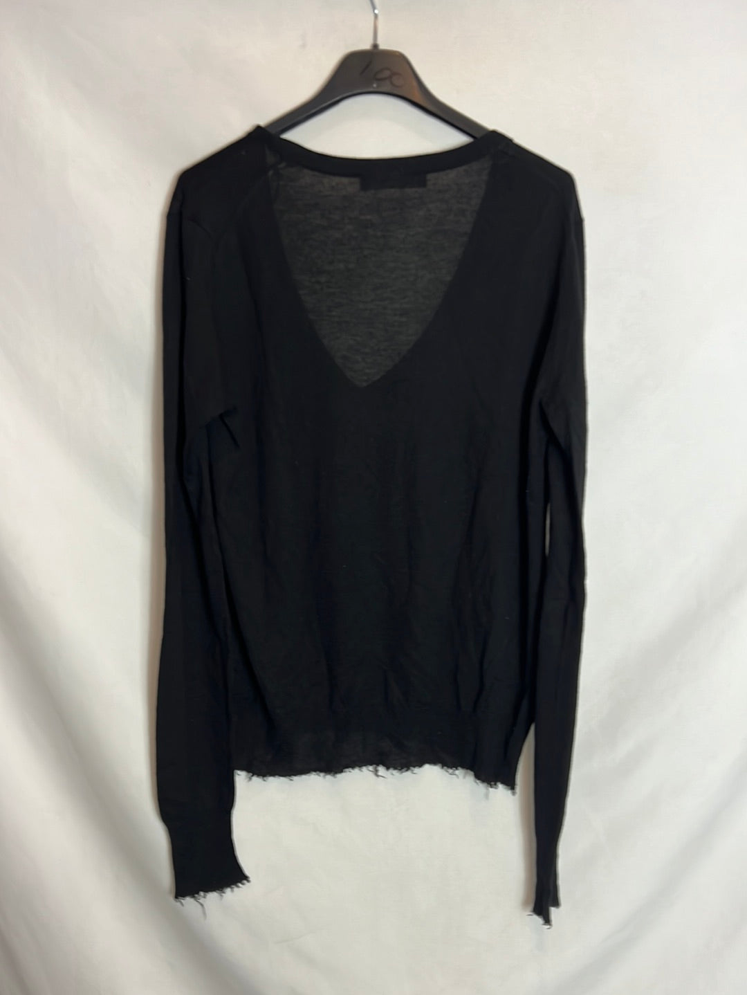 ZARA. Jersey negro fino detalle  bajos. T M