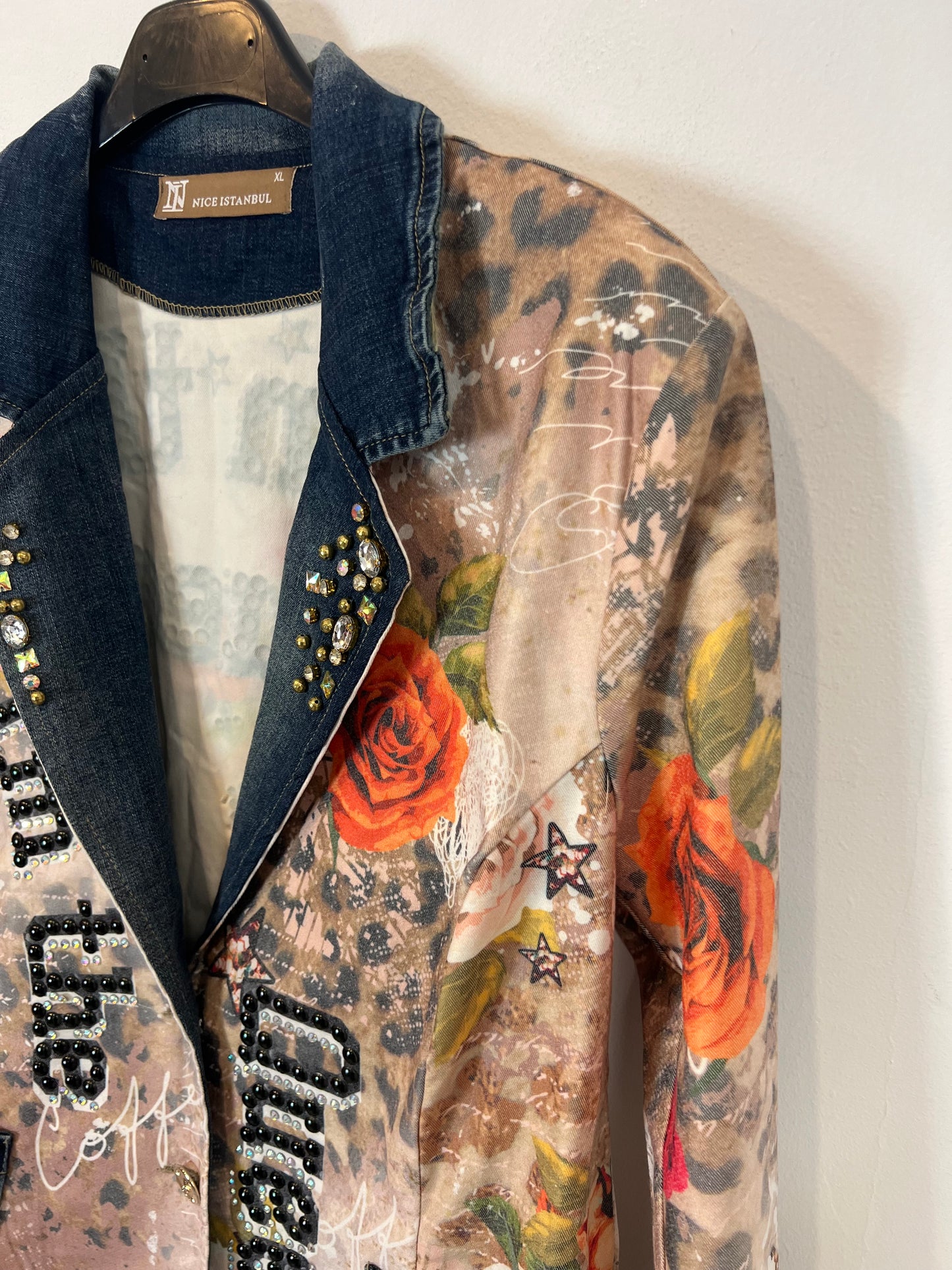 NICE ISTANBUL. Printed texture blazer. T XL(M)