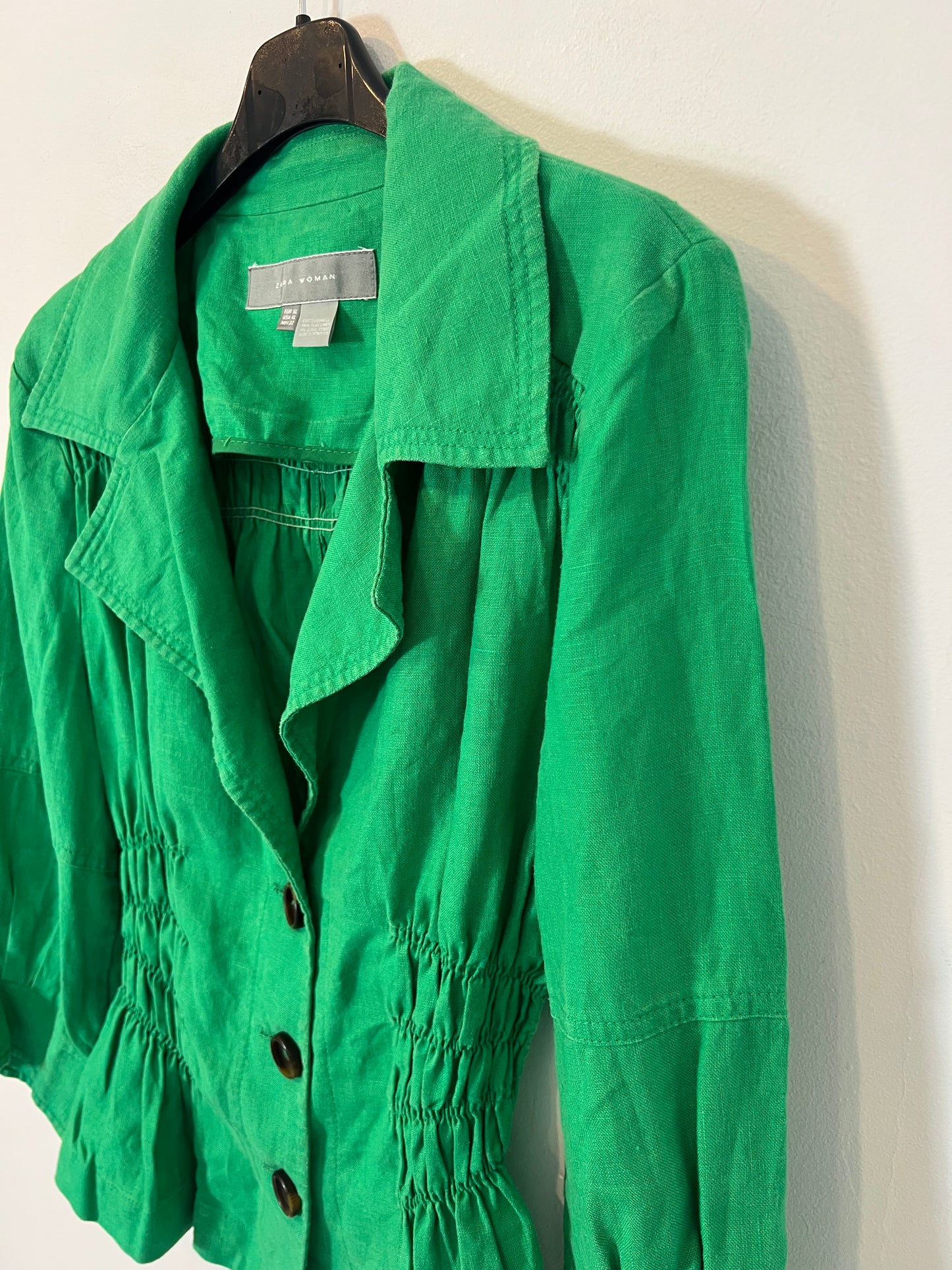 ZARA. Chaqueta lino vintage T.XL(M)