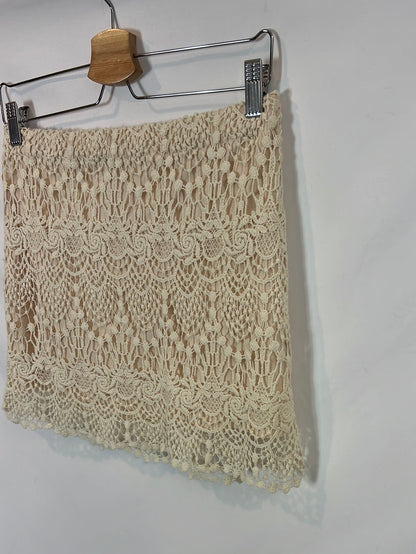 LEFTIES. Falda crochet beige elástica . T M