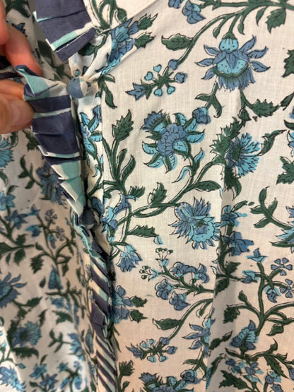 ITURRI ENEA. Conjunto pijamero flores azules y cuadros (varias tallas)