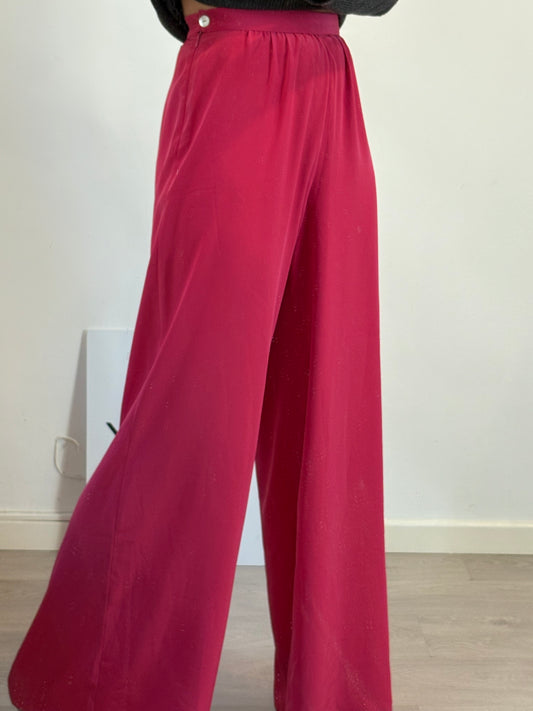DAVID CHRISTIAN. Pantalon palazzo fucsia t. 38