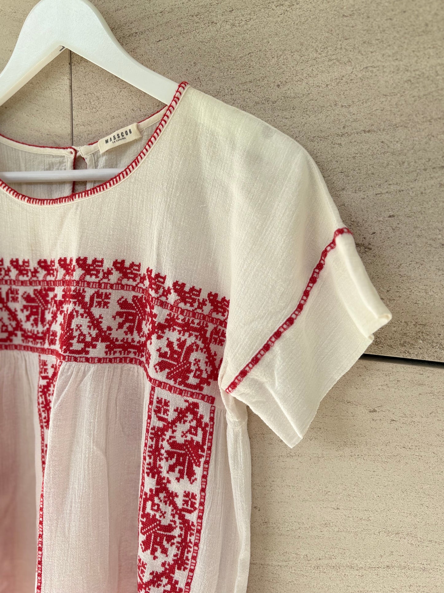 MASSCOB. Top algodón punto de cruz. T S