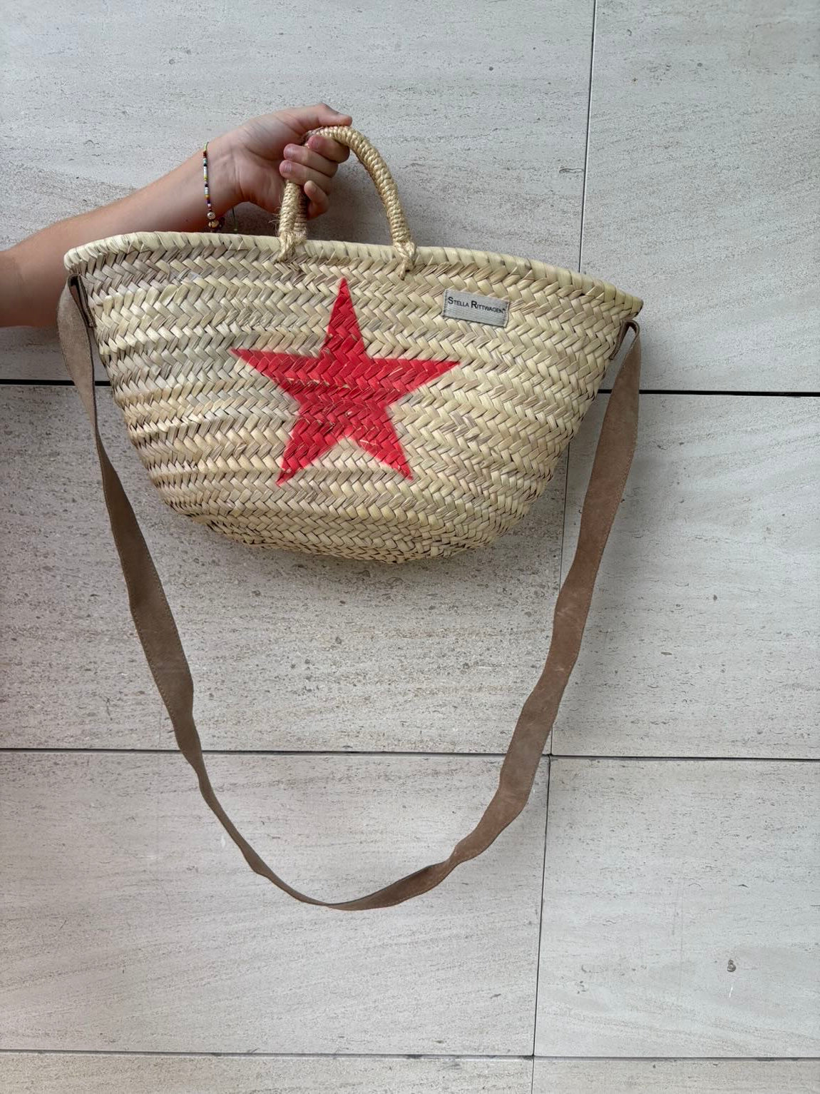 STELLA RITTWAGEN. Cesta mediana doble asa estrella