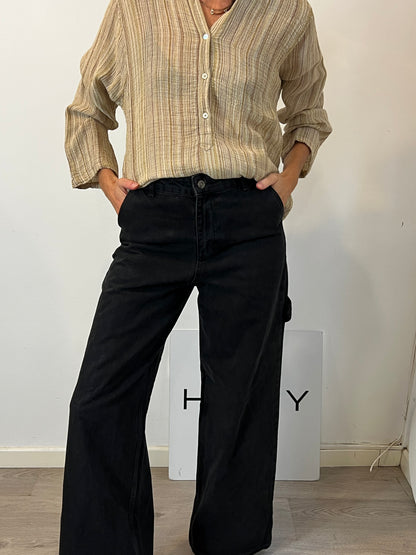 MASSCOB. Blusa fluida rayas mezcla