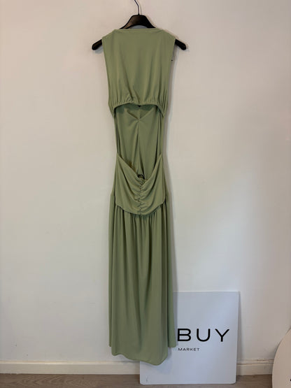 ZARA. Vestido verde fruncido