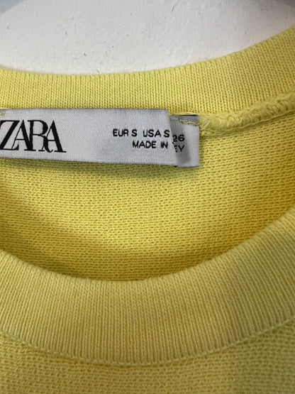 ZARA. Vestido corto punto amarillo  T.s
