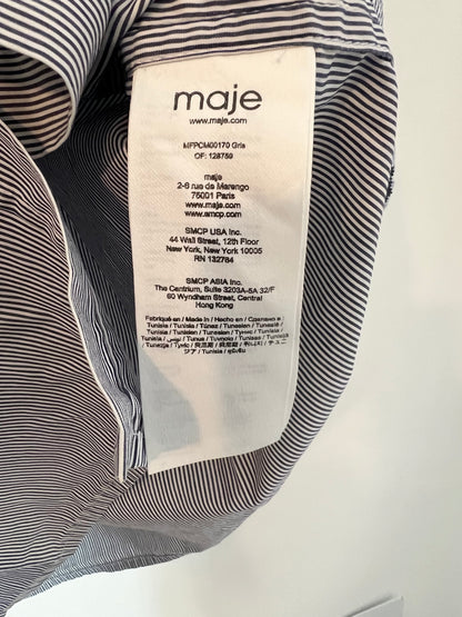 MAJE. Blue striped blouse with collar detail. Size 1 (S)