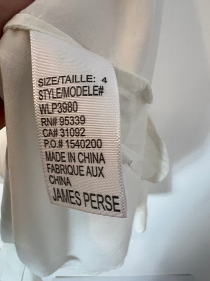 JAMES PERSE LOS ANGELES. Flowy white blouse with neckline. Size 4 (L)