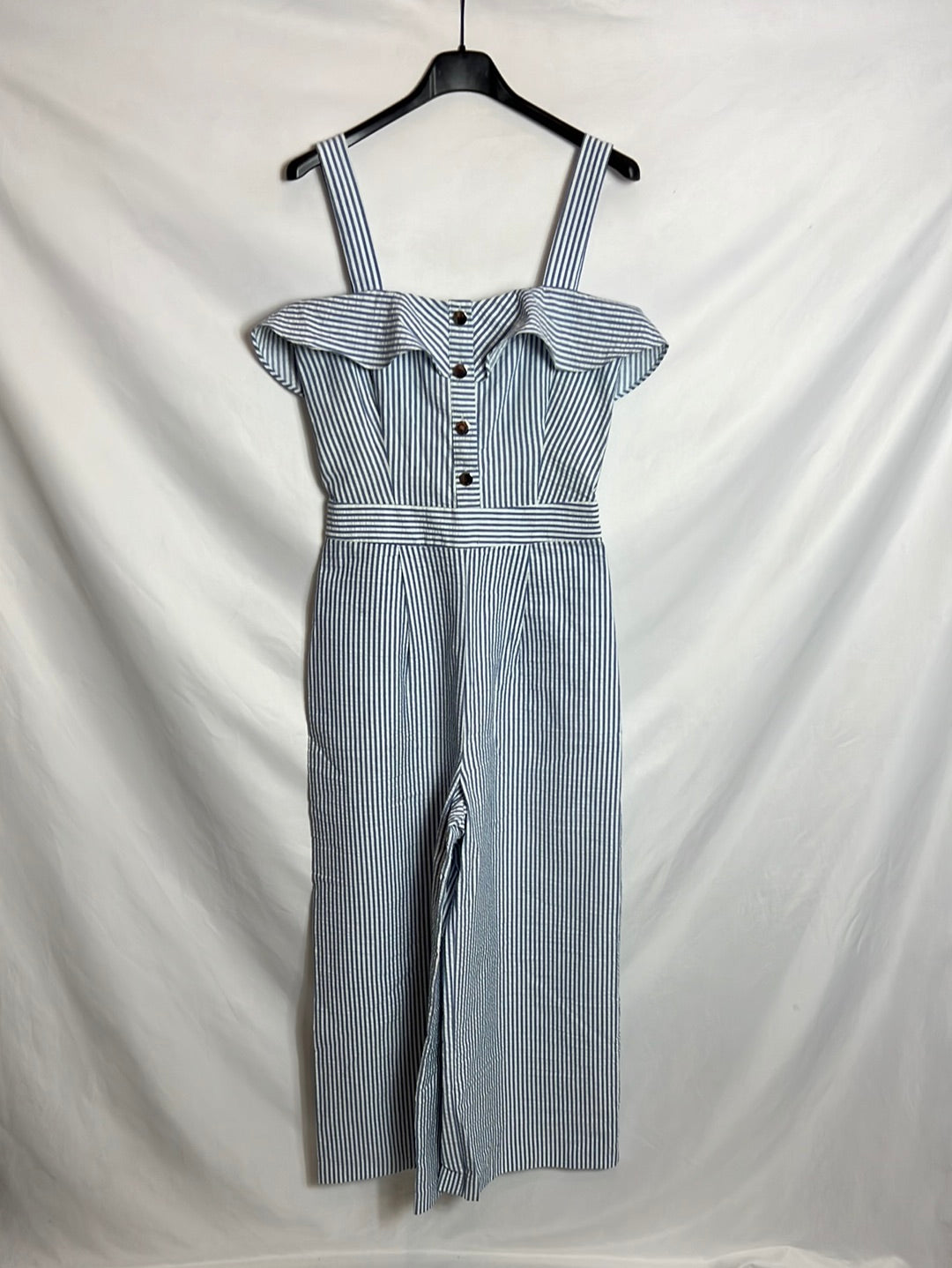 ZARA. Mono culotte rayas textura. T S