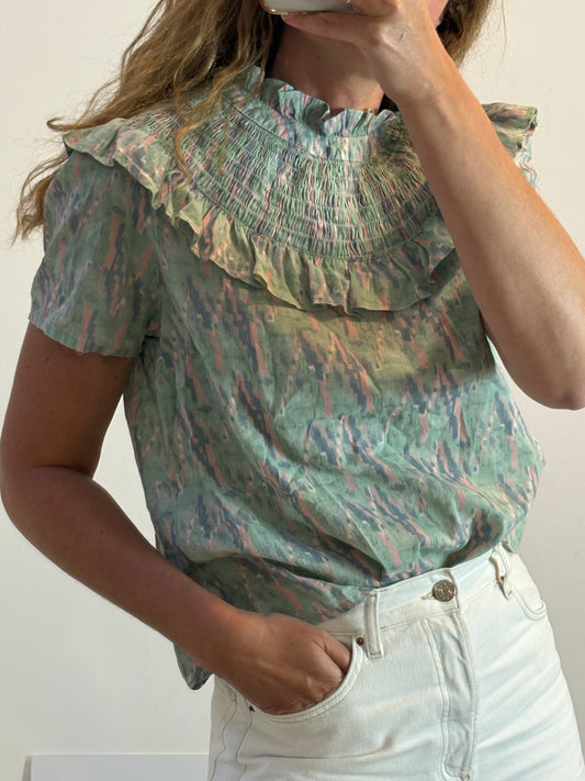 OTRAS. Blusa estampada tonos pastel