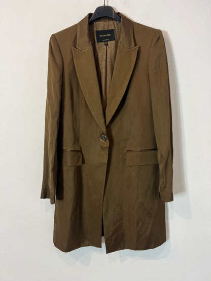 MASSIMO DUTTI. Blazer larga cobriza T.36 (tara)