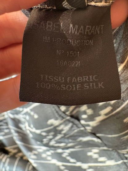 ISABEL MARANT. Vestido largo seda con cinturón
