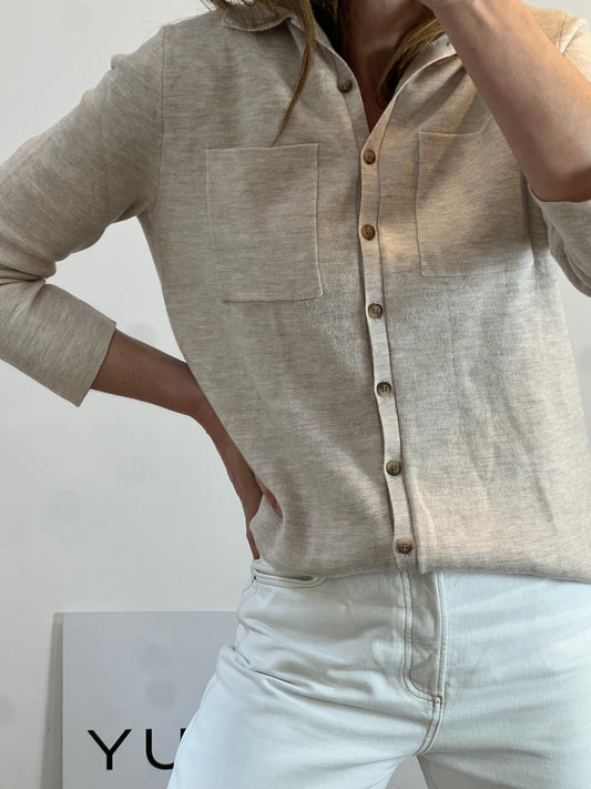 SEZANE. Chaqueta punto beige T.s