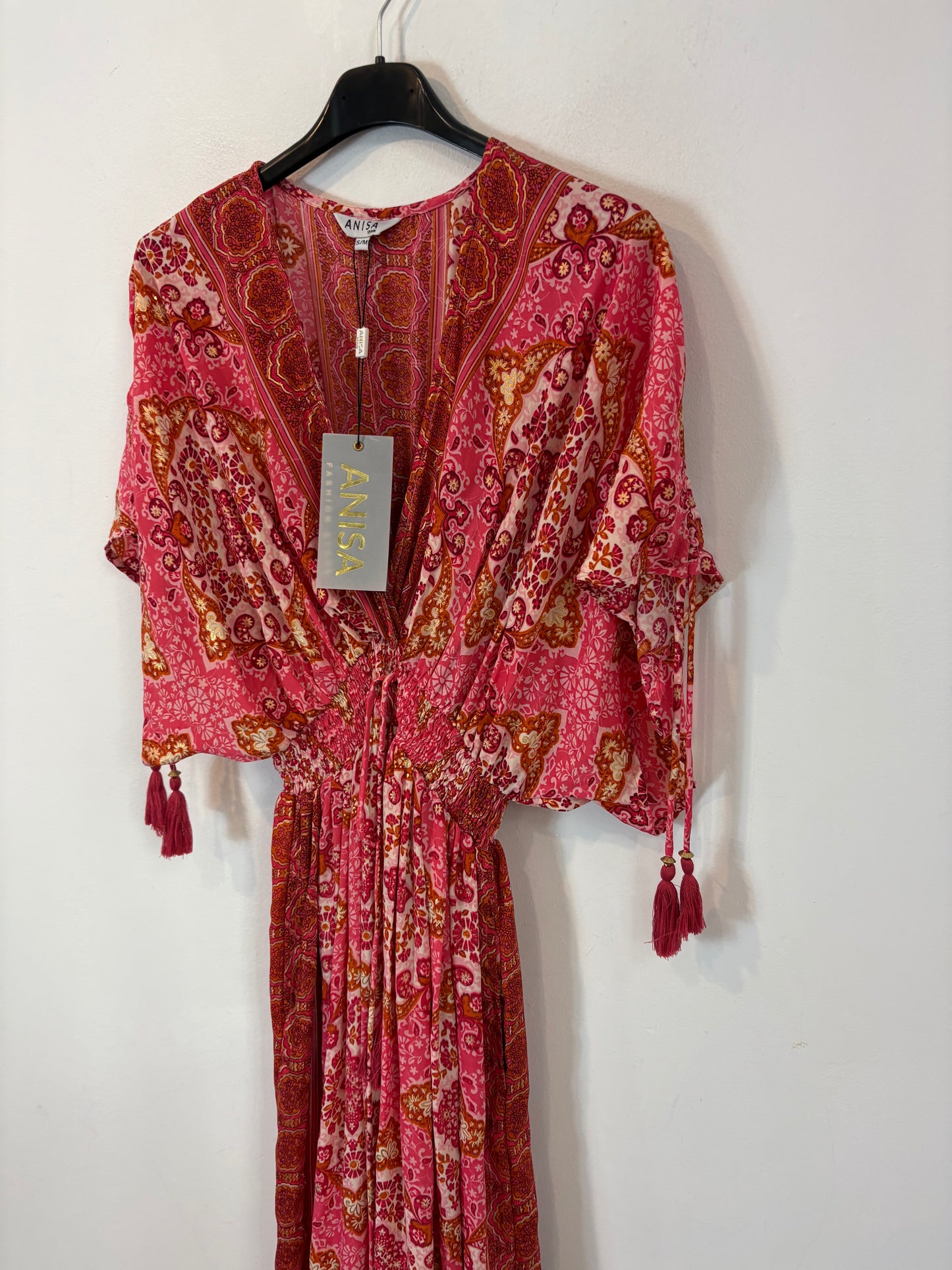Vestido largo seda estampado