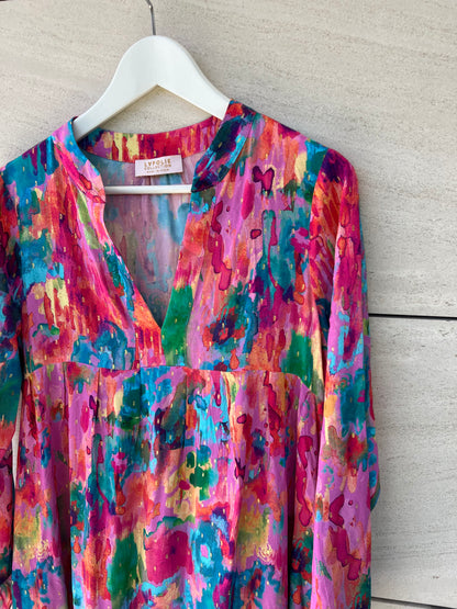 LAFOLIE. Vestido largo multicolor T.s