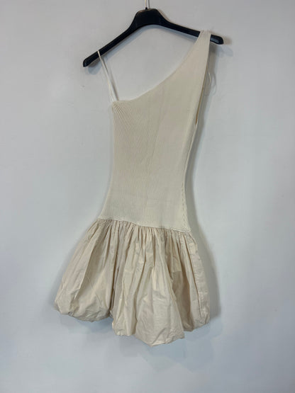 MANGO. Vestido doble textura. T S