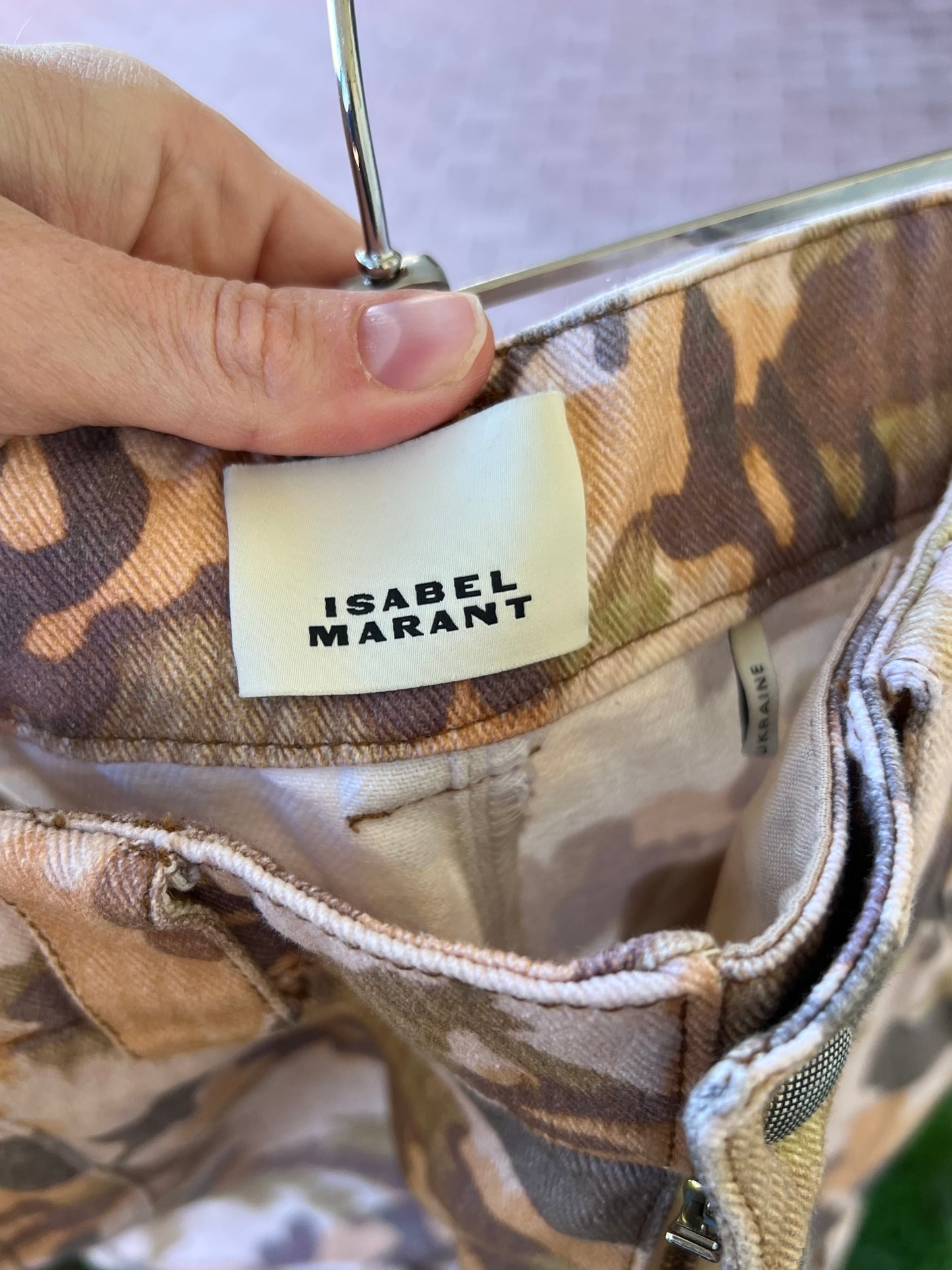 ISABEL MARANT. Denim estampado bolsillos. T 38