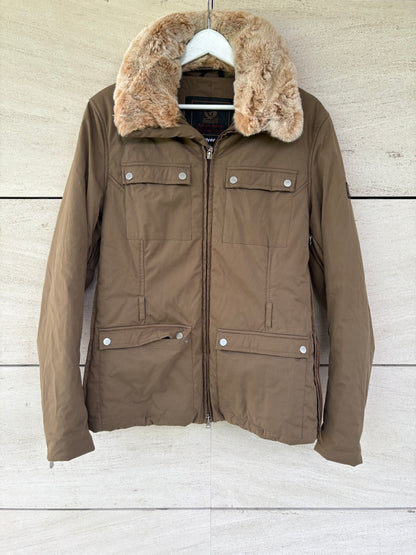 BELSTAFF. Khaki green quilted jacket with pockets. TM