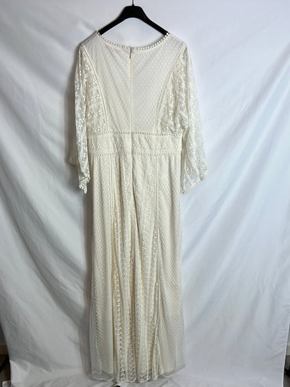 TINTORETTO. Vestido blanco encaje. T.M/L