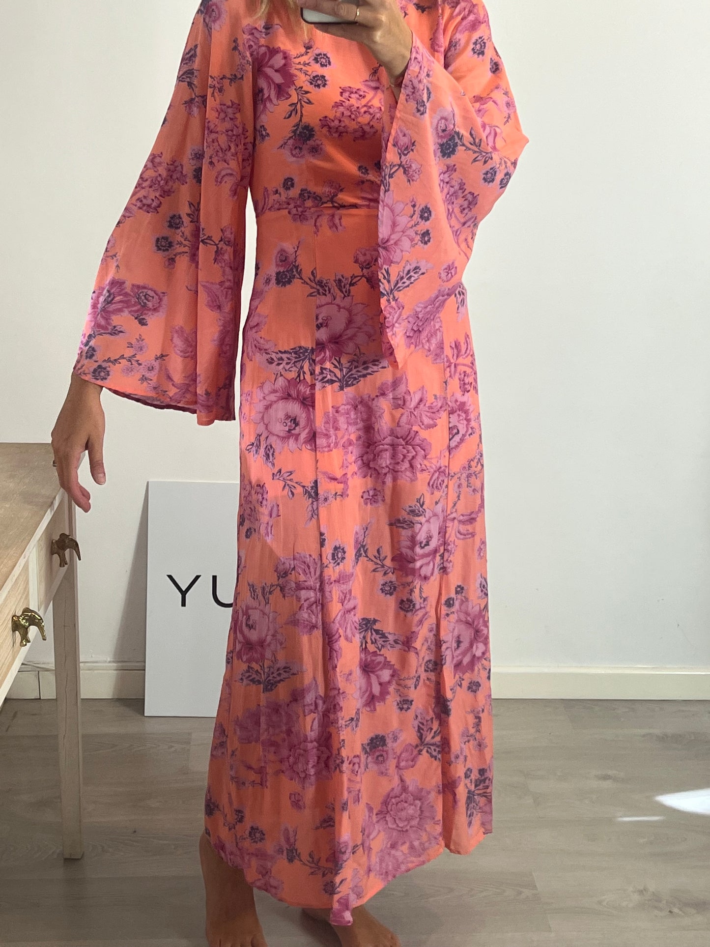 URBAN OUTFITTERS. Orange floral dress Your(s)