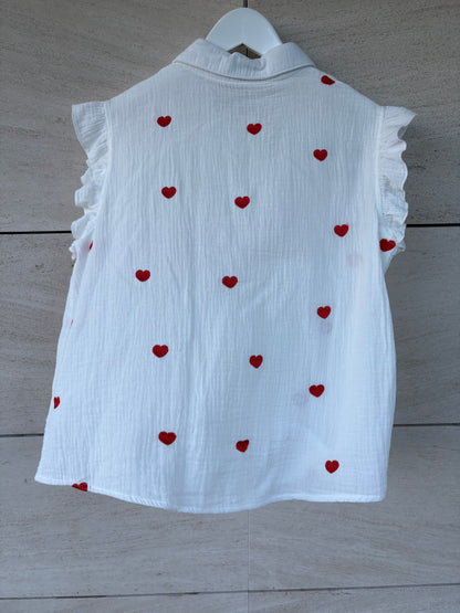 CARLOTA&CO. Blusa blanca bordada.T M/L