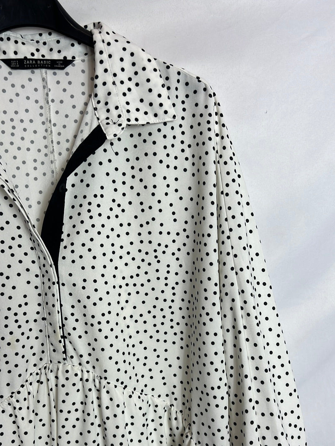 ZARA. White polka dot oversized dress. TS