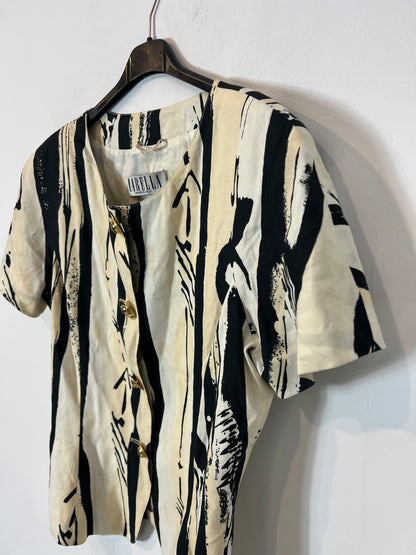 MARELLA. Top estampado abotonado vintage. T 40