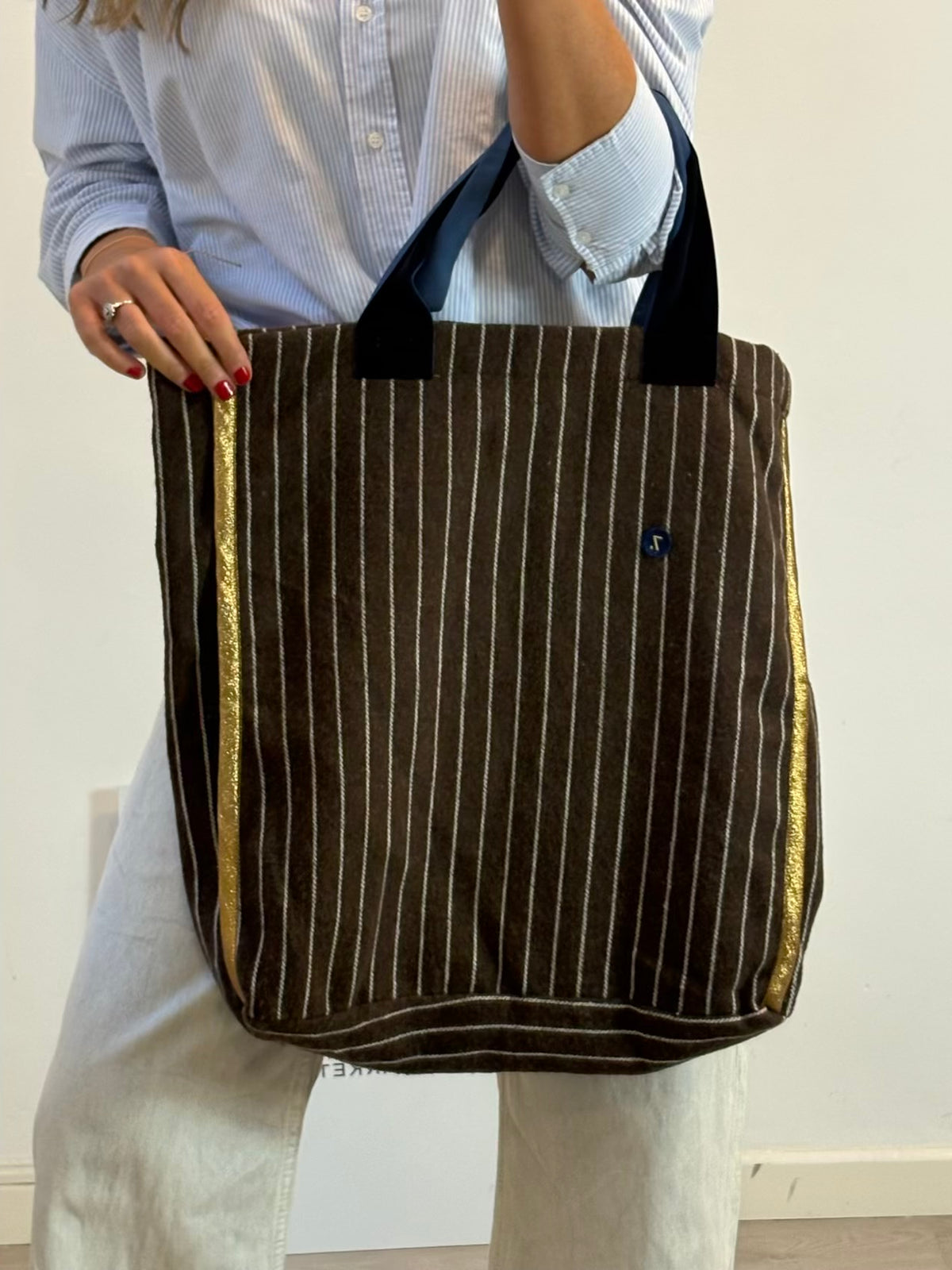 7 ROOMS. Bolso tote Amanda rayas