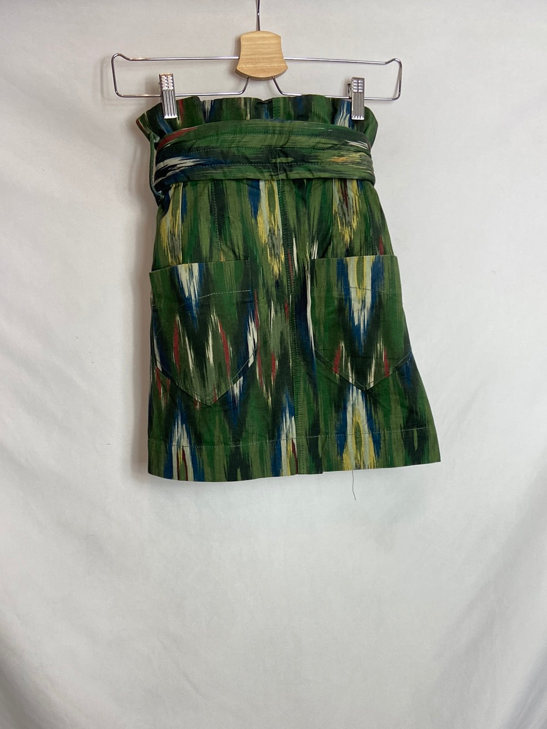 MANGO. Falda verde estampada  TU (M)